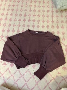 We The Free Cropped Sweatshirt in Plum